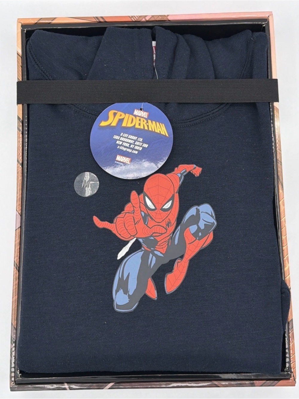 Marvel Navy Sweatshirt with Red & Blue Spider-Man Graphic - Medium
